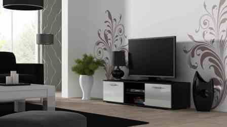 eoshop TV stolík Soho, 140 cm, čierna / biela lesk